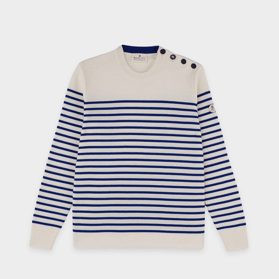 Nautical sweater / Pullover / Cotton / Merino wool good / Stripes / Unisex / Seamless