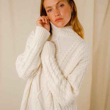 Loose cable-knit sweater