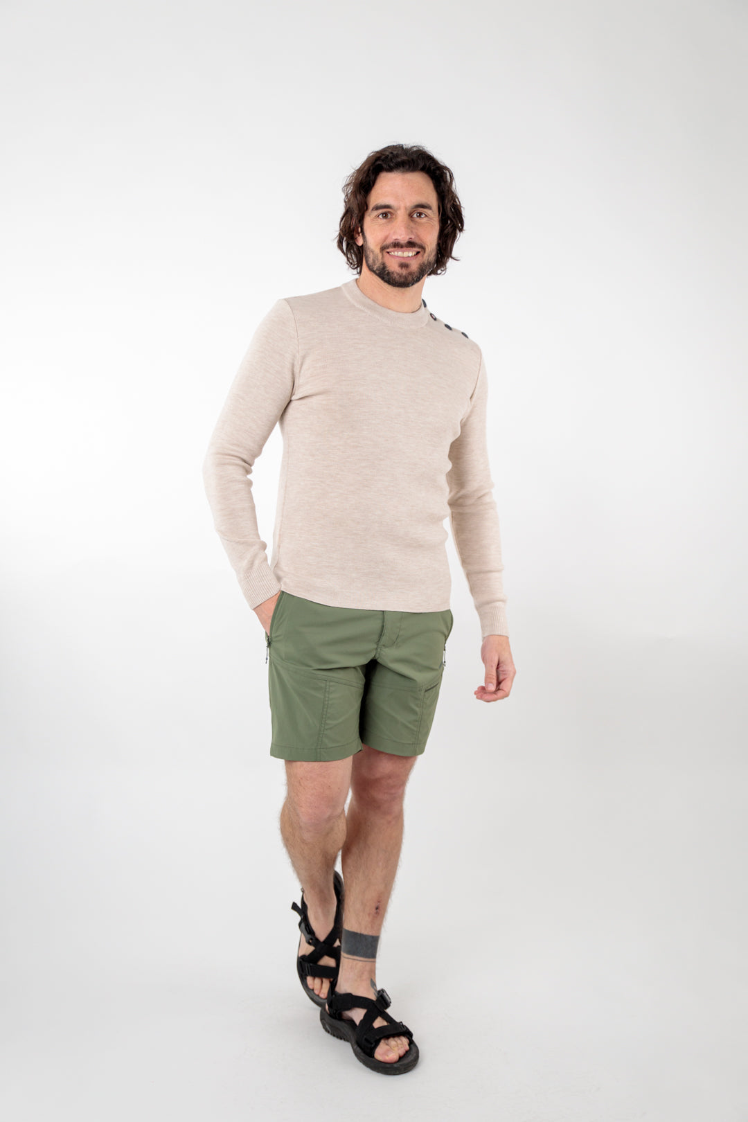 Plain merino wool sailor sweater