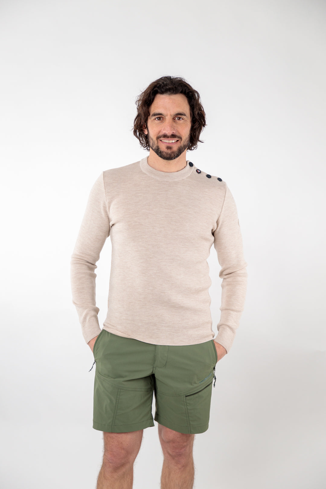 Plain merino wool sailor sweater