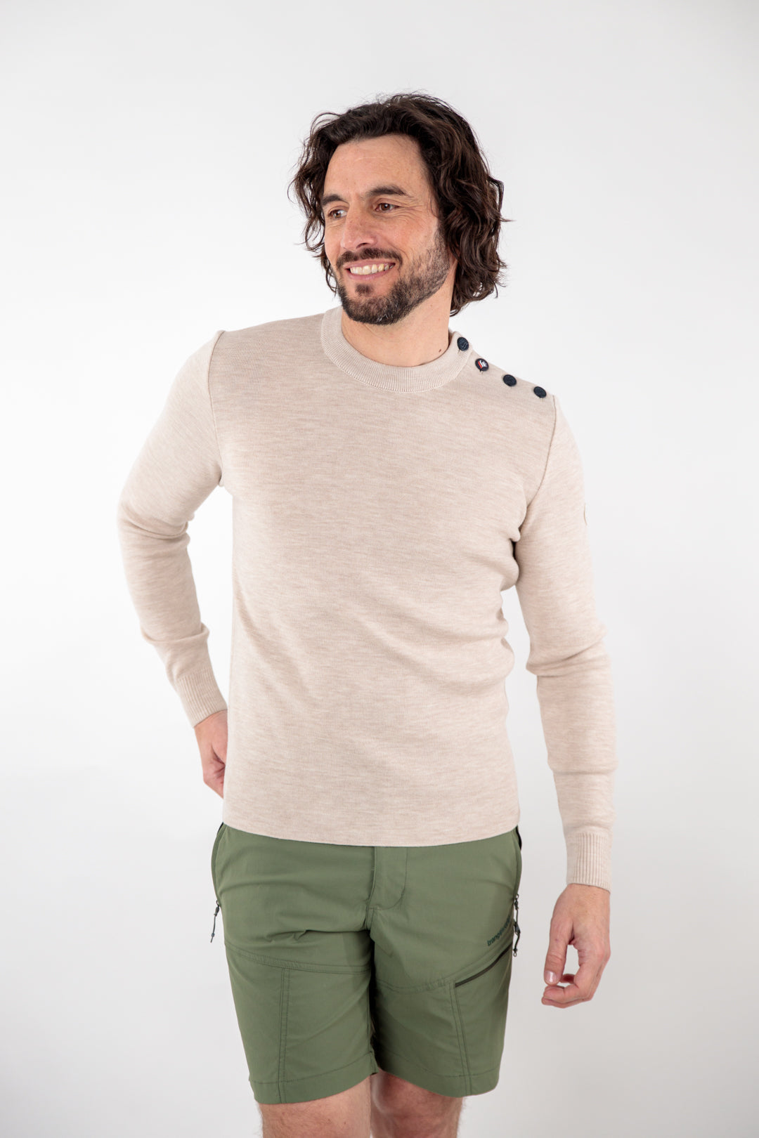 Plain merino wool sailor sweater