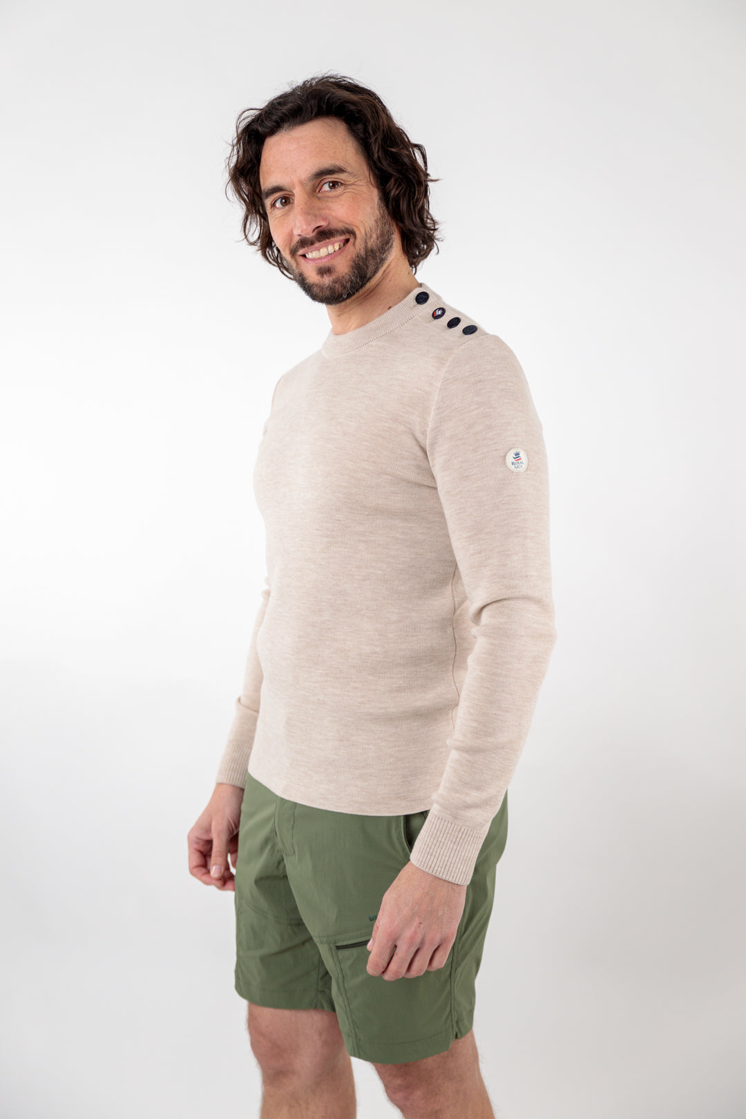 Plain merino wool sailor sweater