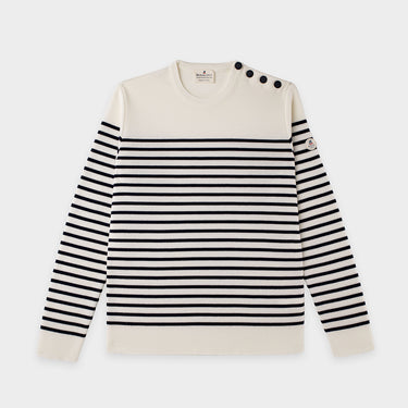 Pull classique marin raye