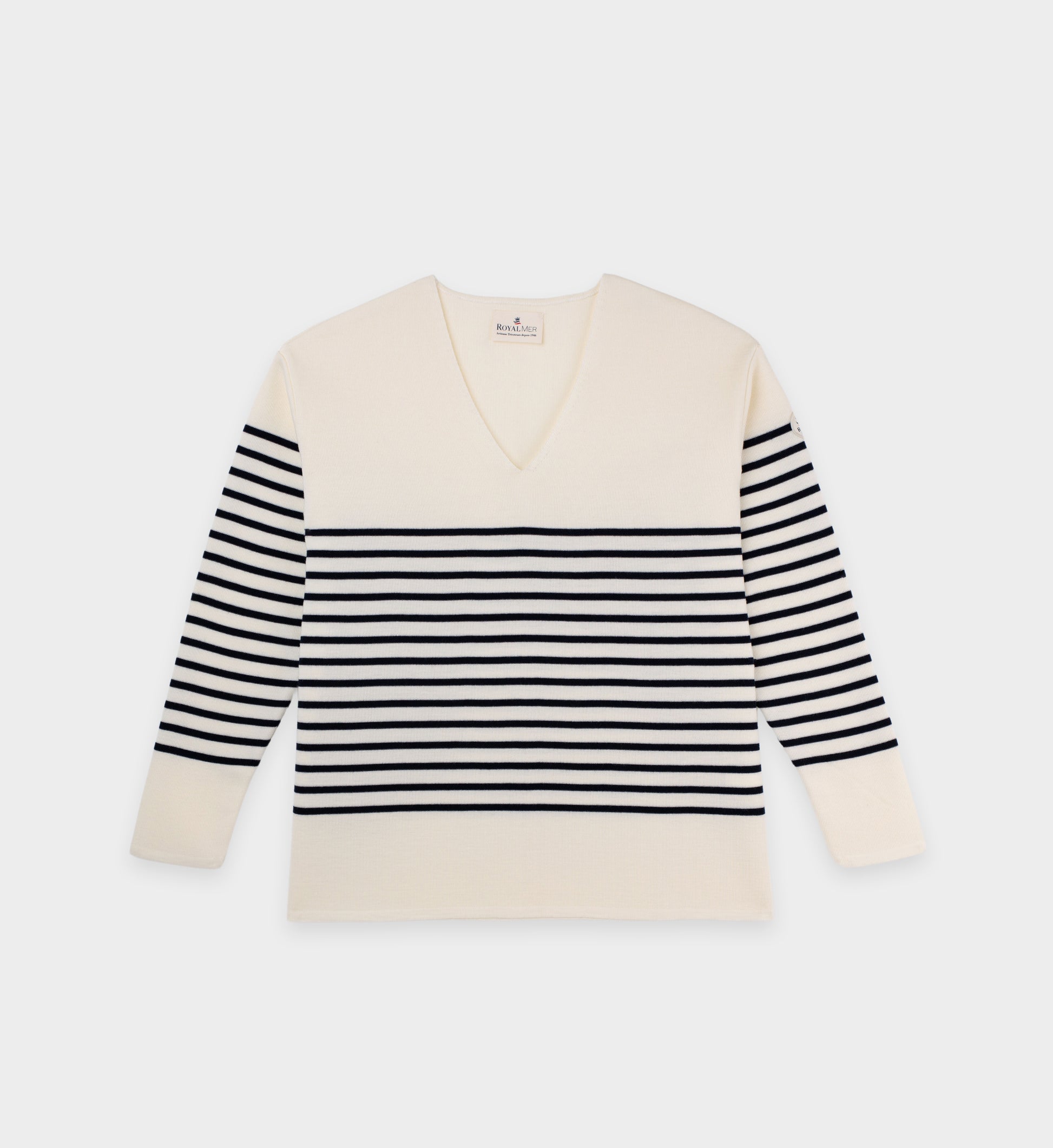 Striped v-neck sweater