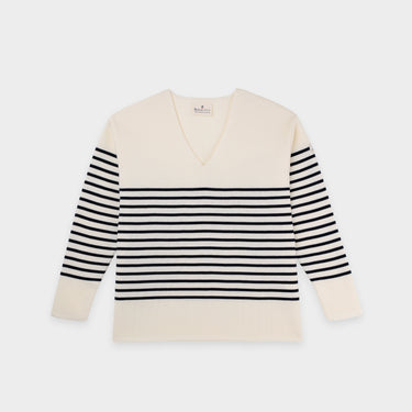 Striped v-neck sweater