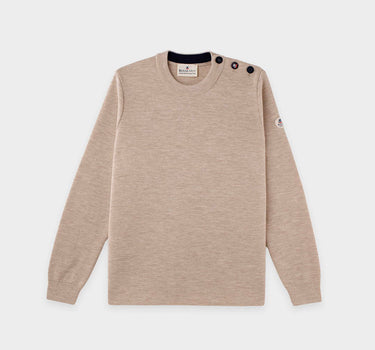 Pull marin uni bouton mats