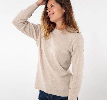 Pull marin uni bouton mats