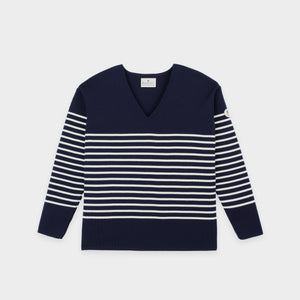 Striped v-neck sweater