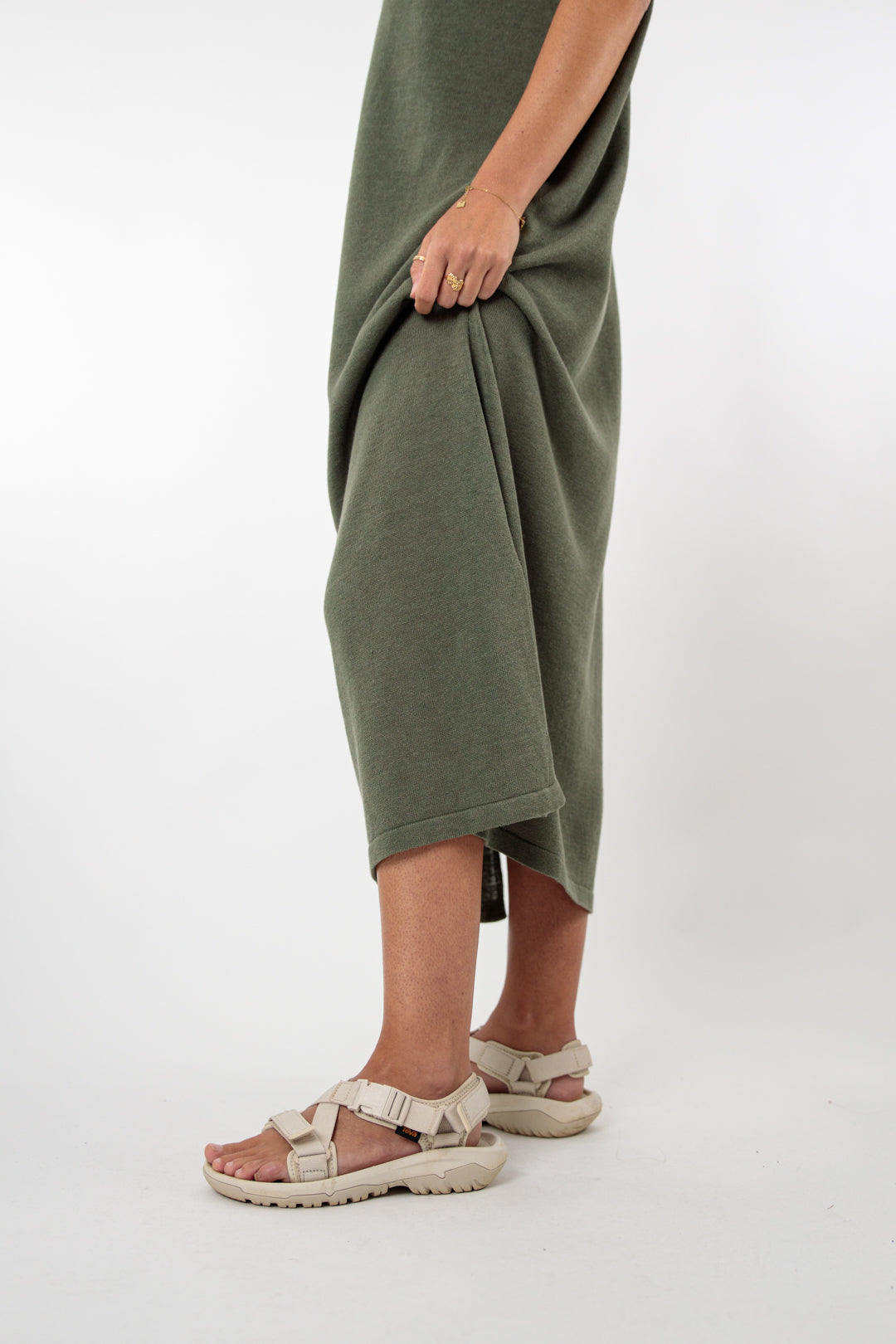 Robe amble col rond lin/coton