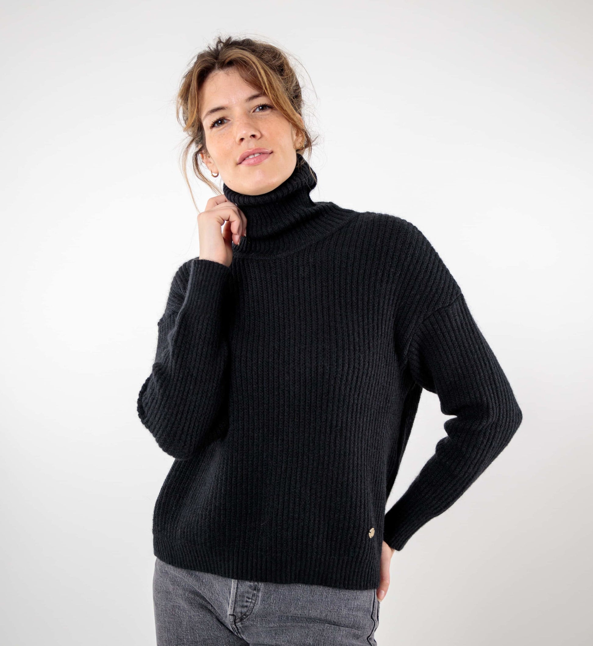 Pull col roulé en mohair