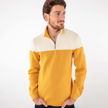 Two-tone trucker sweater