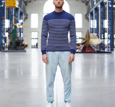 Striped sailor sweater 100% virgin wool