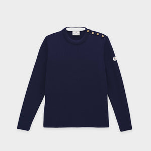 Plain sailor sweater with round neckline