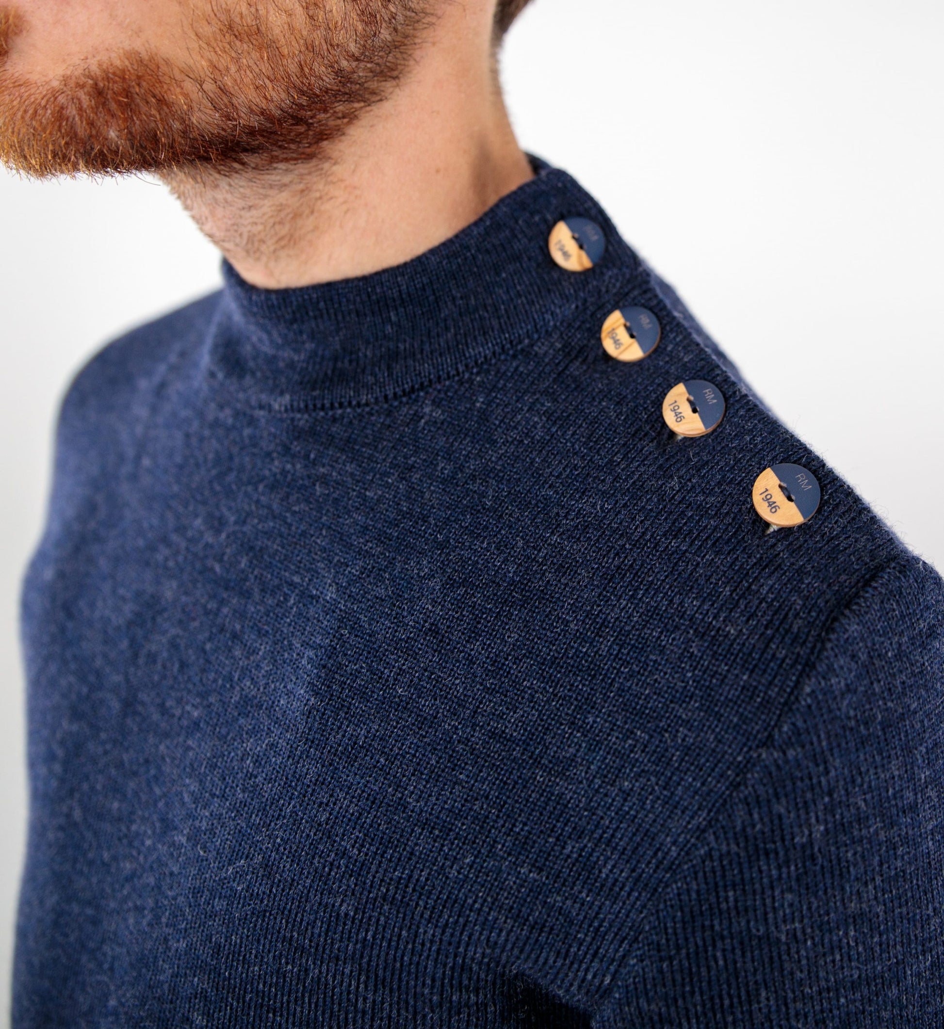 Plain sailor sweater with fancy elbow patches