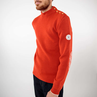 Plain sailor sweater with fancy elbow patches