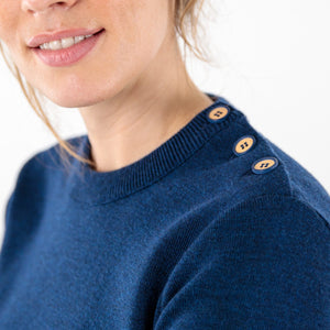 Plain sailor sweater with round neckline