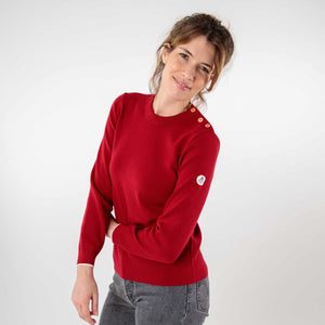 Plain sailor sweater with round neckline