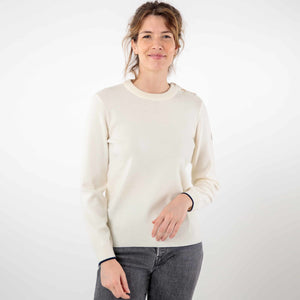 Plain sailor sweater with round neckline