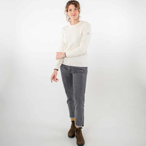 Plain sailor sweater with round neckline