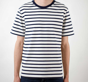 Two-tone striped short-sleeved t-shirt