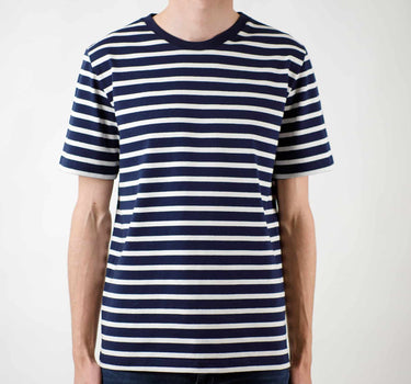 Two-tone striped short-sleeved t-shirt