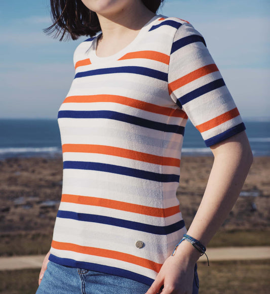 Tricolor striped sweater