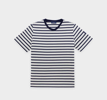 Two-tone striped short-sleeved t-shirt