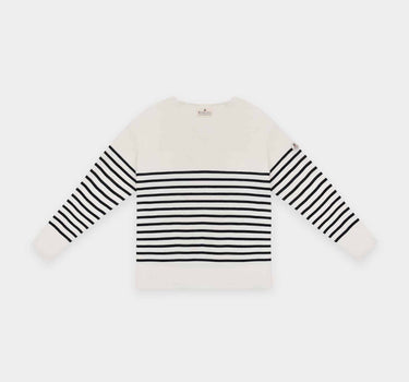 Two-tone striped v-neck sweater